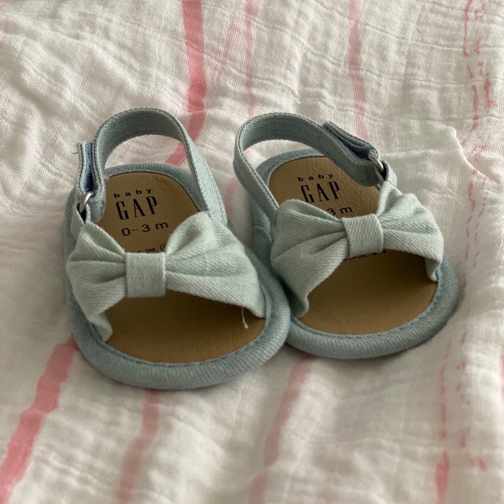 Denim baby sandals